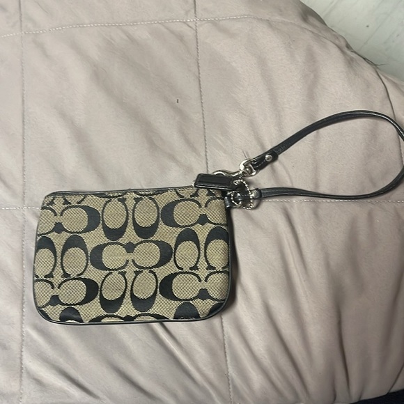 Coach Vintage Large Logo Black Brown Wristlet Y2K - Picture 4 of 7